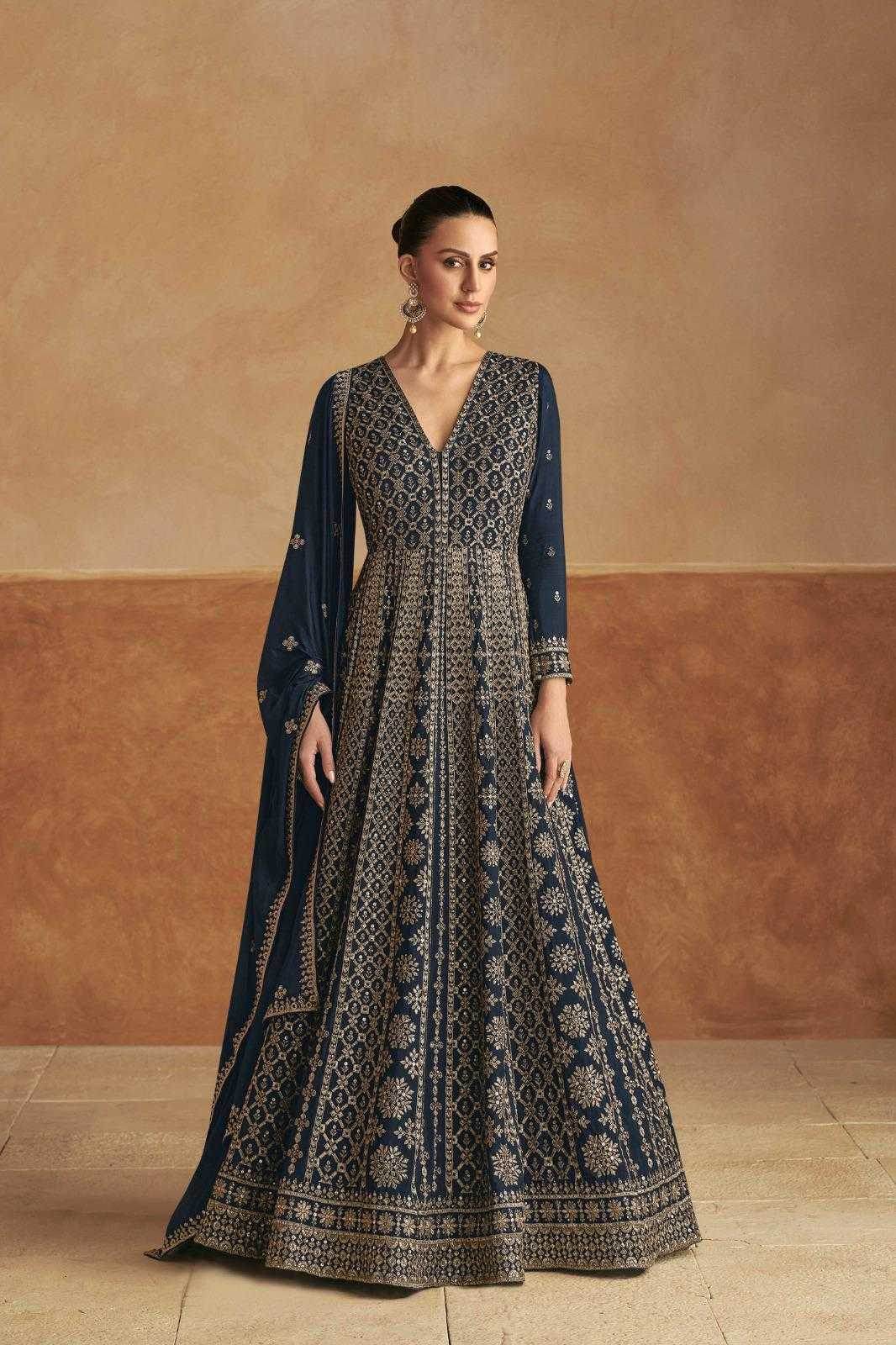 Chinon Embroidery Anarkali Gown - MYLUXURY LANE ENTERPRISE